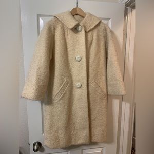 Vintage ivory car coat by Dumas